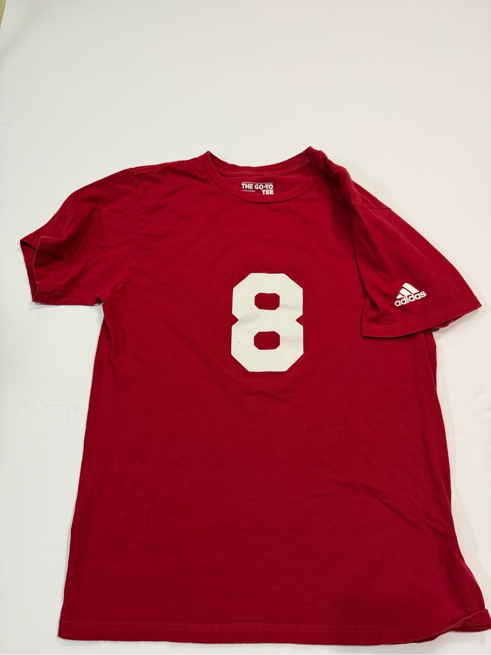adidas Red Short-Sleeve Tee with White Number 8